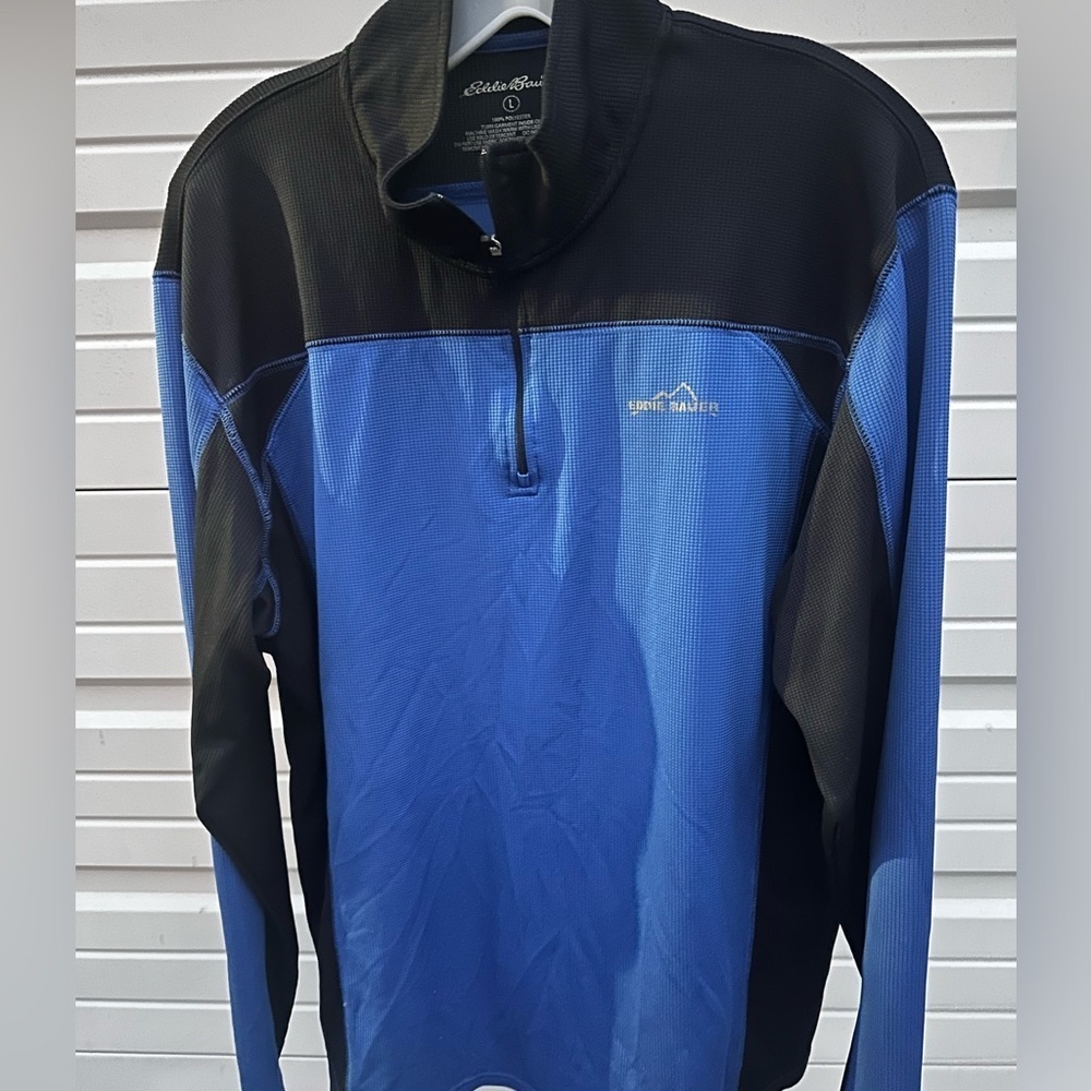 Eddie Bauer men’s blue & black pullover performance jacket size L